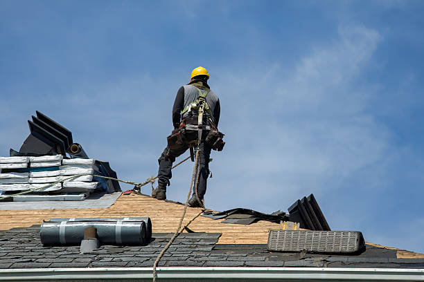 Professional Gutter Installation technician working in Genoa, NY